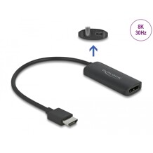 Adapter HDMI-A męski do gniazdo DisplayPort żeński czarny 8K Delock 64213