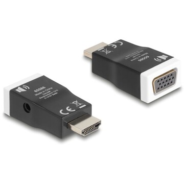 Adapter HDMI-A męski do VGA żeński z funkcją audio Delock 65586