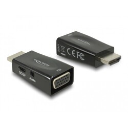 Adapter HDMI-A męski do VGA żeński z funkcją audio Delock 65901