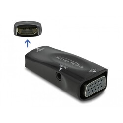 Adapter HDMI-A żeński do VGA żeński 1080p z audio Delock 66560