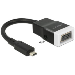 Adapter HDMI-micro D męski do VGA żeński z funkcją audio Delock 65589