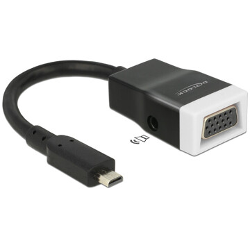 Adapter HDMI-micro D męski do VGA żeński z funkcją audio Delock 65589