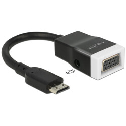 Adapter HDMI-mini C męski do VGA żeński z funkcją audio Delock 65588