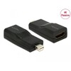 Adapter mini gniazdo DisplayPort 1.2męski do HDMI żeński 4K pasywne czarny Delock 65686