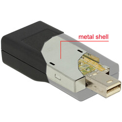 Adapter mini gniazdo DisplayPort 1.2męski do HDMI żeński 4K pasywne czarny Delock 65686 Adapter mini gniazdo DisplayPort 1.2męski do HDMI żeński 4K pasywne czarny Delock 65686