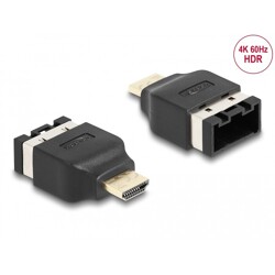 Adapter samochodowy HDMI, żeński HDMI-E do męskiego HDMI-A 4K 60Hz Delock 65963