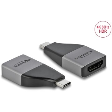 Adapter USB typu C do HDMI (DP Alt Mode) 4K 60Hz + HDR – kompakt Delock 64119
