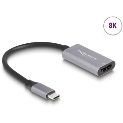 Adapter USB typu C do HDMI (DP Alt Mode) 8K z funkcją HDR aluminium Delock 60021