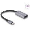 Adapter USB typu C do HDMI (DP Alt Mode) 8K z funkcją HDR aluminium Delock 60021