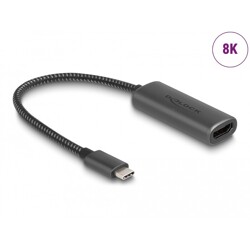 Adapter USB typu C do HDMI (DP Alt Mode) 8K z funkcją HDR aluminium Delock 64229
