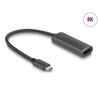 Adapter USB typu C do HDMI (DP Alt Mode) 8K z funkcją HDR aluminium Delock 64229