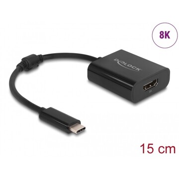 Adapter USB typu C do HDMI (DP Alt Mode) 8K z funkcją HDR czarny Delock 64175