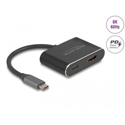 Adapter USB typu C do HDMI (tryb DP Alt) 8K z HDR i zasilaniem 100 W Delock 64199