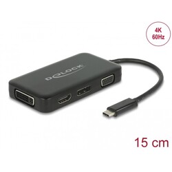 Adapter USB typu C do portów VGA, HDMI, DVI albo gniazdo DisplayPort Delock 63929