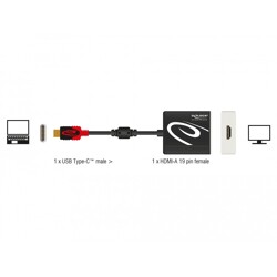 Adapter USB typu C męski do HDMI żeński (DP Alt Mode) 4K 30Hz Delock 62999 Adapter USB typu C męski do HDMI żeński (DP Alt Mode) 4K 30Hz Delock 62999