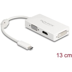 Adapter USB typu C męski do VGA / HDMI / DVI żeński biały Delock 63924