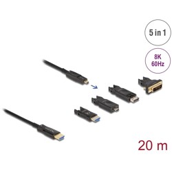 Aktywny przewód optyczny 5w1 HDMI 8K 60Hz 20m Delock 86007