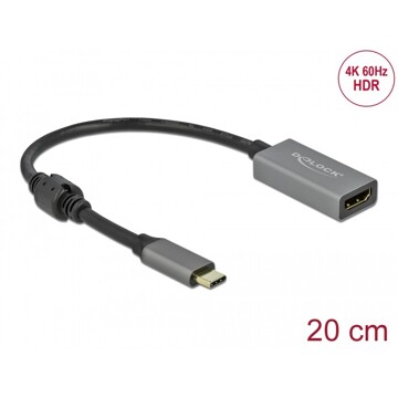 Aktywny USB typu C do HDMI-Adapter (DP Alt Mode) 4K 60Hz (HDR) Delock 66571