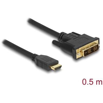 Dwukierunkowy przewód HDMI do DVI 18+1 0,5m Delock 85581