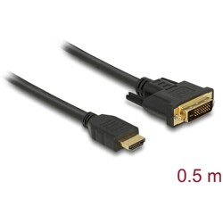 Dwukierunkowy przewód HDMI do DVI 24+1 0,5m Delock 85651