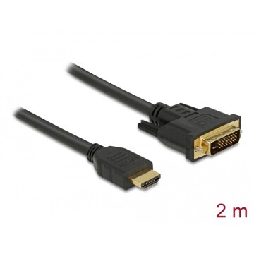 Dwukierunkowy przewód HDMI do DVI 24+1 2m Delock 85654