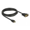 Dwukierunkowy przewód HDMI do DVI 24+1 2m Delock 85654