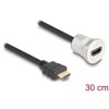 HDMI wbudowane żeńskie złącze 8K 60Hz z wtyczką kablową 30cm aluminiowe Delock 88180