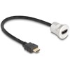 HDMI wbudowane żeńskie złącze 8K 60Hz z wtyczką kablową 30cm aluminiowe Delock 88180