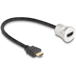 HDMI wbudowane żeńskie złącze 8K 60Hz z wtyczką kablową 30cm aluminiowe Delock 88180 HDMI wbudowane żeńskie złącze 8K 60Hz z wtyczką kablową 30cm aluminiowe Delock 88180