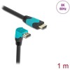 Przewód HDMI 8K HighSpeed męsko-męski kątowy 90° zagięty do dółu 1m Delock 86991