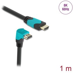 Przewód HDMI 8K HighSpeed męsko-męski kątowy 90° zagięty do dółu 1m Delock 86991