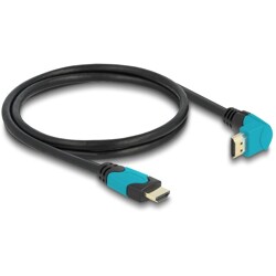 Przewód HDMI 8K HighSpeed męsko-męski kątowy 90° zagięty do dółu 1m Delock 86991