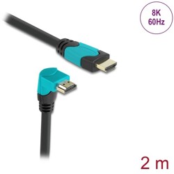 Przewód HDMI 8K HighSpeed męsko-męski kątowy 90° zagięty do dółu 2m Delock 86992