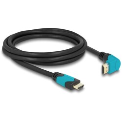 Przewód HDMI 8K HighSpeed męsko-męski kątowy 90° zagięty do dółu 2m Delock 86992