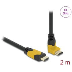 Przewód HDMI 8K HighSpeed męsko-męski kątowy 90° zagięty do góry 2m Delock 86989