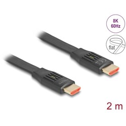 High Speed HDMI Płaski przewód-taśma 48Gbps 8K 60Hz 2m Delock 81002