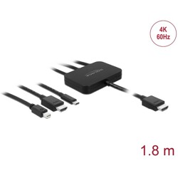 Przewód adaptera USB-C, HDMI lub mini gniazdo DisplayPort do 4K HDMI 1,8m Delock 85830