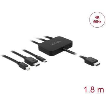 Przewód adaptera USB-C, HDMI lub mini gniazdo DisplayPort do 4K HDMI 1,8m Delock 85830
