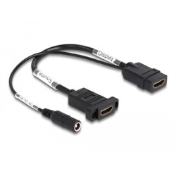 Przewód HDMI 4K 60Hz z linią zasilania DC 2,1 x 5,5mm 0,30 m na panel Delock 87038