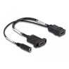 Przewód HDMI 4K 60Hz z linią zasilania DC 2,1 x 5,5mm 0,30 m na panel Delock 87038