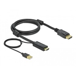 Przewód HDMI do gniazdo DisplayPort 4K 30Hz 1m Delock 85963