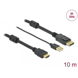 Przewód HDMI do gniazdo DisplayPort 4K 30Hz 10m Delock 85968