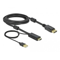 Przewód HDMI do gniazdo DisplayPort 4K 30Hz 3m Delock 85965