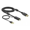 Przewód HDMI do gniazdo DisplayPort 4K 30Hz 3m Delock 85965