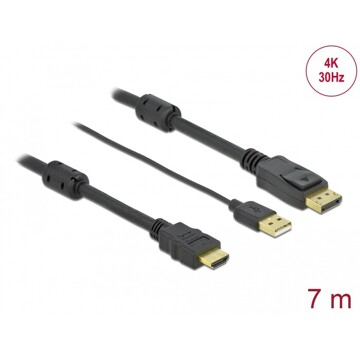 Przewód HDMI do gniazdo DisplayPort 4K 30Hz 7 m Delock 85967