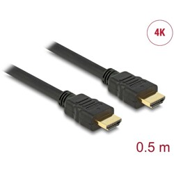 Przewód High Speed HDMI Ethernet HDMI-A męski do HDMI-A męski 4K 0,5m Delock 84751