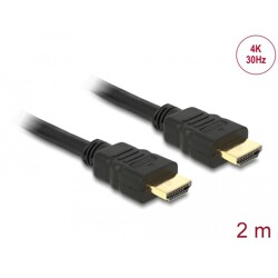 Przewód High Speed HDMI Ethernet HDMI-A męski do HDMI-A męski 4K 2,0 m Delock 84407