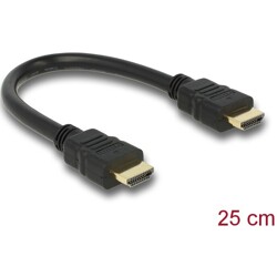 Przewód High Speed HDMI Ethernet HDMI-A męski do HDMI-A męski 4K 25cm Delock 83352
