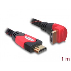 Przewód High Speed HDMI Ethernet HDMI-A męsko-męski kątowe 4K 1m Delock 82685