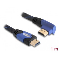 Przewód High Speed HDMI Ethernet HDMI-A męsko-męski kątowe 4K 1m Delock 82955